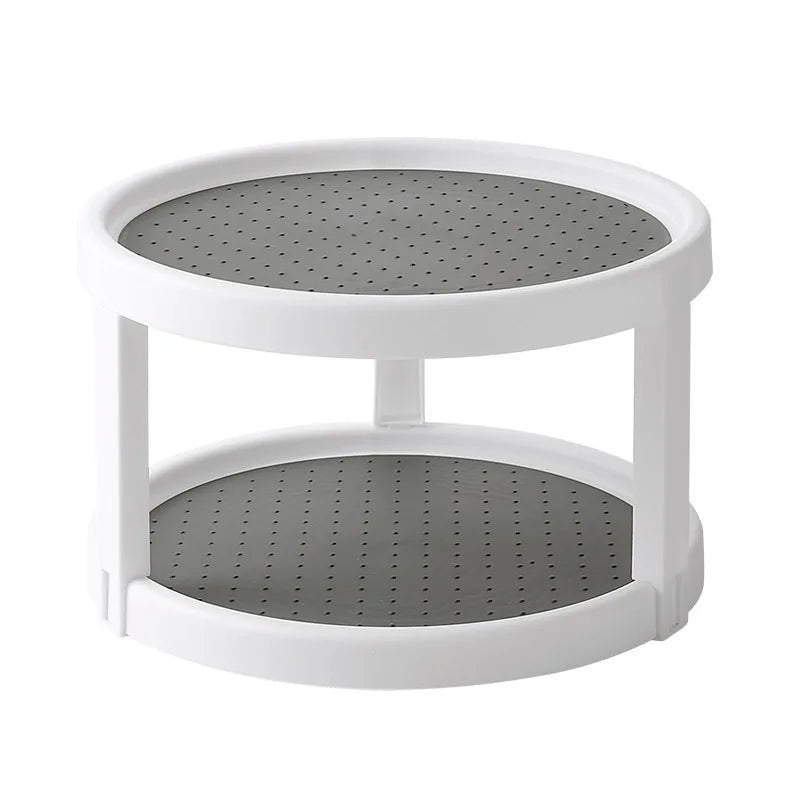 2-Tier Rotating Spice Rack Organizer – 360 Degree Lazy Susan Turntable for Kitchen & Cabinet