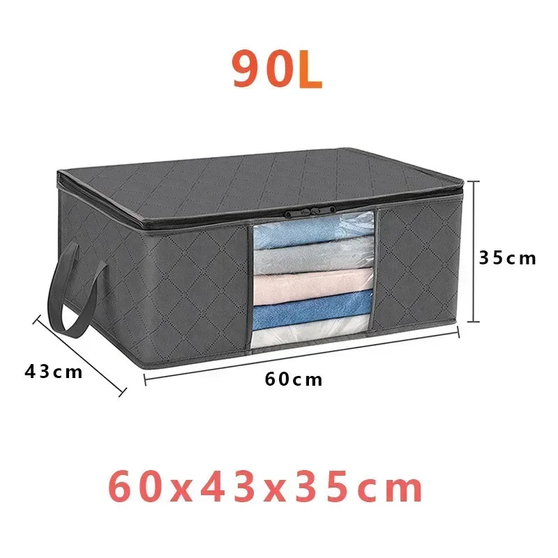 Foldable Clothes Storage Organizer Bag with Reinforced Handles