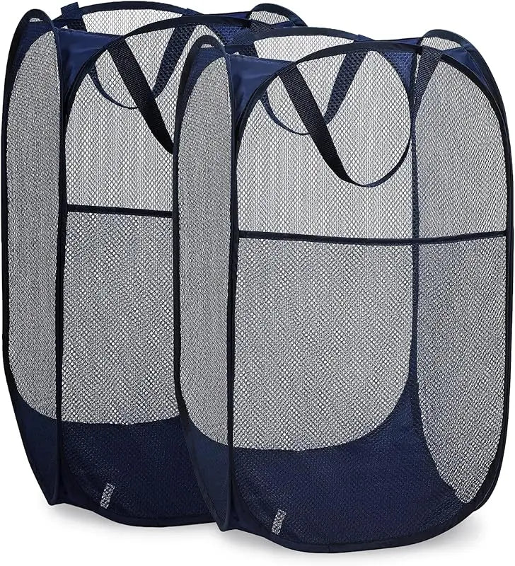 Double Pack: Foldable Mesh Laundry Hamper - Breathable & Spacesaving