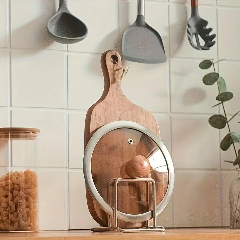 Space-Saving Cutting Board Holder – Under Cabinet & Countertop Organizer Rack