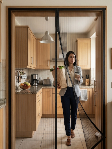 Self-Closing Anti-Insect Magnetic Door Curtain