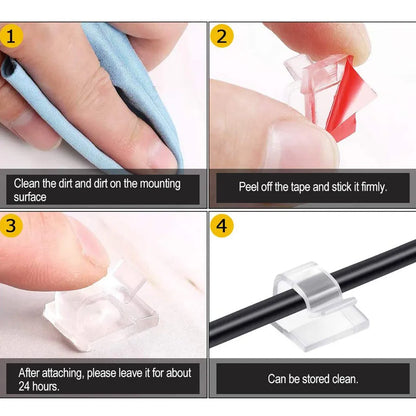 Self-Adhesive Cable Clips Organizer Wire Management Holder