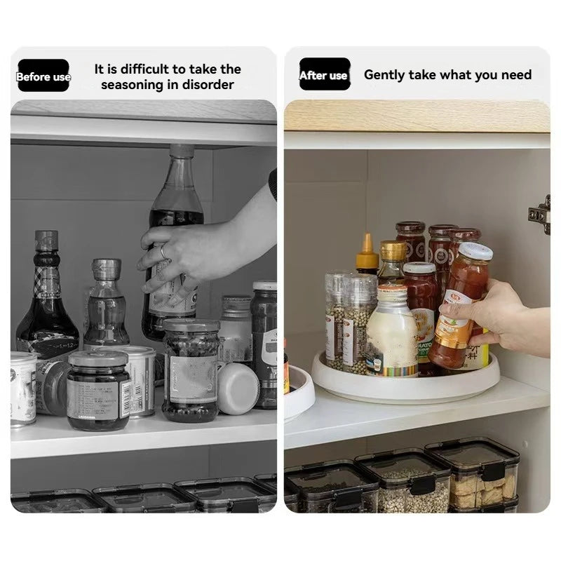 2-Tier Rotating Spice Rack Organizer – 360 Degree Lazy Susan Turntable for Kitchen & Cabinet