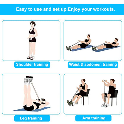 4-Tube Resistance Band Pedal Exerciser for Home Workout
