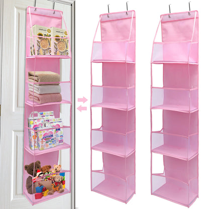 Over The Door Hanging Closet Organizer – Multi-Tier Foldable Storage Shelves