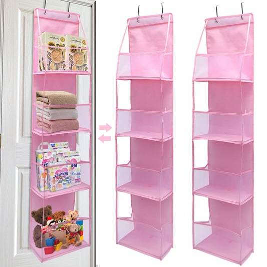 Over The Door Hanging Closet Organizer – Multi-Tier Foldable Storage Shelves