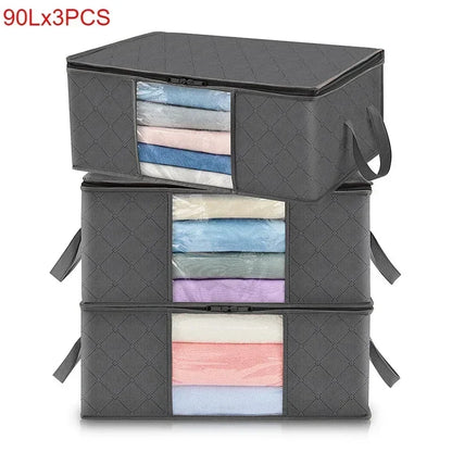 Foldable Clothes Storage Organizer Bag with Reinforced Handles