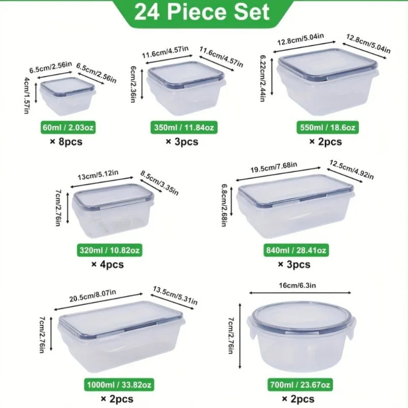 Airtight Food Storage Container Set – Plastic Meal Prep Containers with Lids 48Pcs