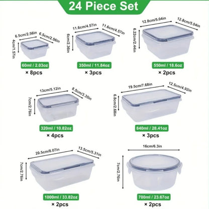 Airtight Food Storage Container Set – Plastic Meal Prep Containers with Lids 48Pcs
