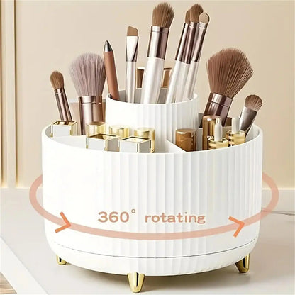 360° Rotating Makeup Brush Organizer Holder