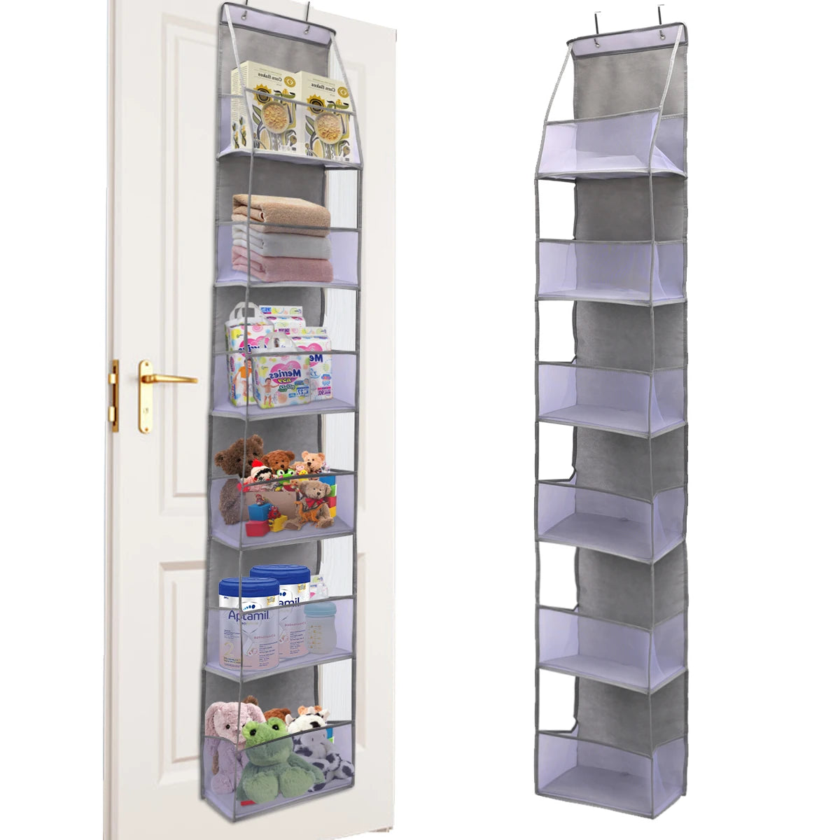 Over The Door Hanging Closet Organizer – Multi-Tier Foldable Storage Shelves