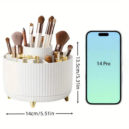 360° Rotating Makeup Brush Organizer Holder