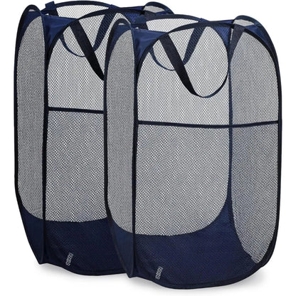 Double Pack: Foldable Mesh Laundry Hamper - Breathable & Spacesaving