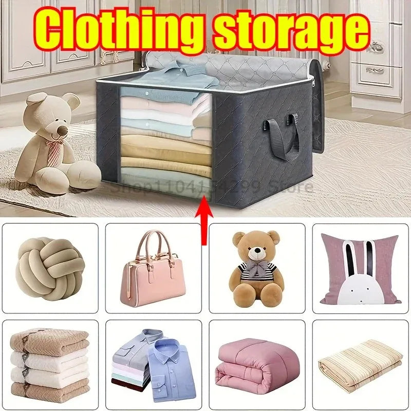 Foldable Clothes Storage Organizer Bag with Reinforced Handles