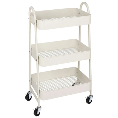 3-Tier Rolling Utility Cart – Heavy-Duty Storage Organizer Trolley with Wheels