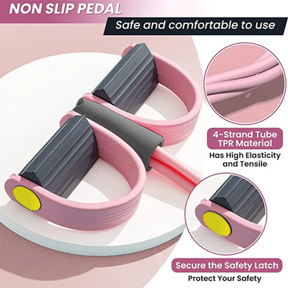 4-Tube Resistance Band Pedal Exerciser for Home Workout