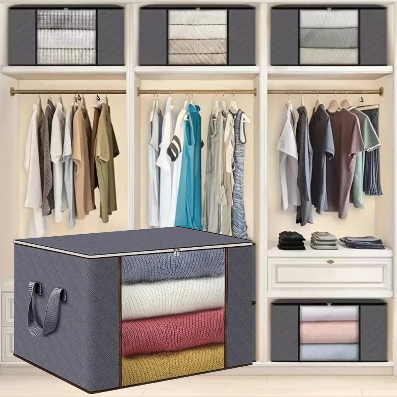 Foldable Clothes Storage Organizer Bag with Reinforced Handles
