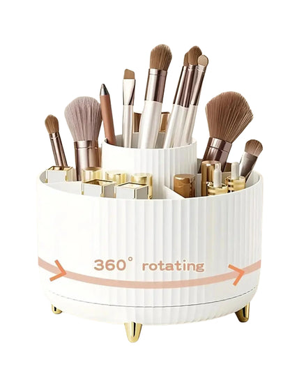 360° Rotating Makeup Brush Organizer Holder