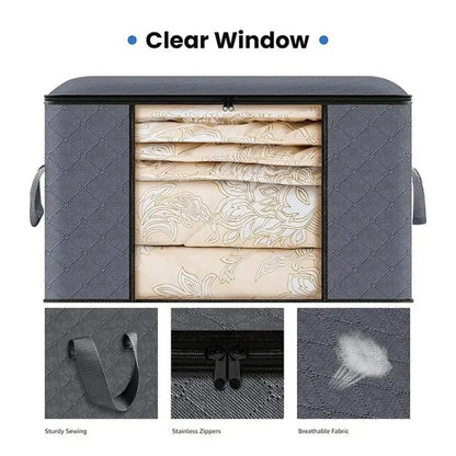 Foldable Clothes Storage Organizer Bag with Reinforced Handles