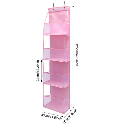 Over The Door Hanging Closet Organizer – Multi-Tier Foldable Storage Shelves