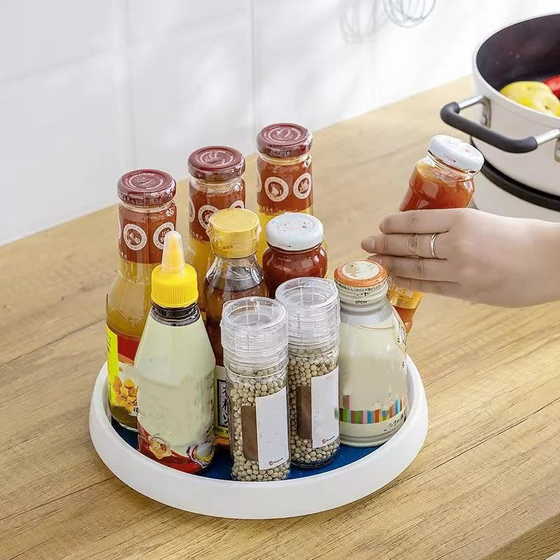 2-Tier Rotating Spice Rack Organizer – 360 Degree Lazy Susan Turntable for Kitchen & Cabinet