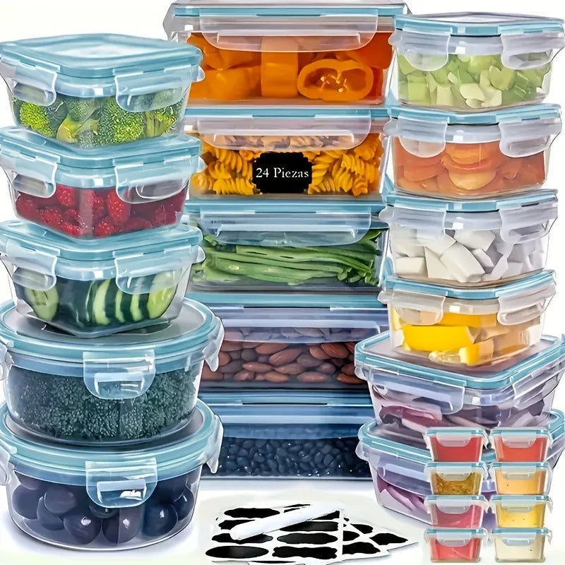 Airtight Food Storage Container Set – Plastic Meal Prep Containers with Lids 48Pcs
