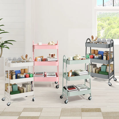 3-Tier Rolling Utility Cart – Heavy-Duty Storage Organizer Trolley with Wheels