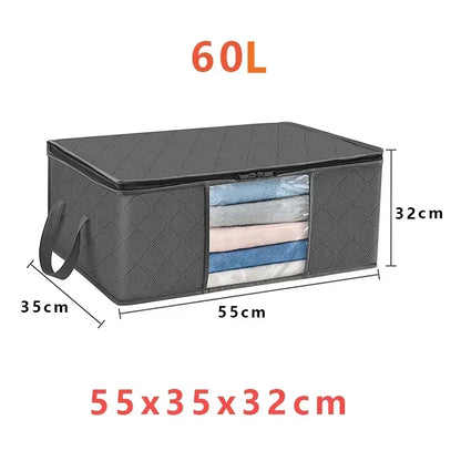 Foldable Clothes Storage Organizer Bag with Reinforced Handles