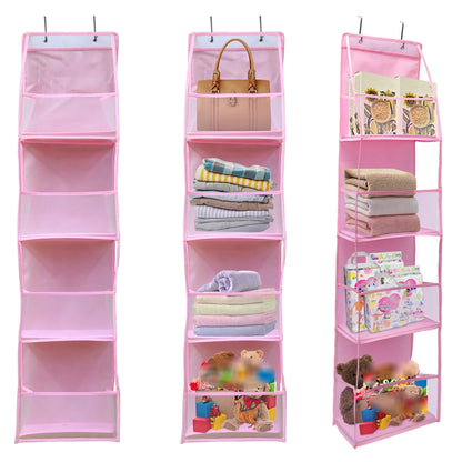 Over The Door Hanging Closet Organizer – Multi-Tier Foldable Storage Shelves