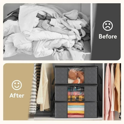 Foldable Clothes Storage Organizer Bag with Reinforced Handles