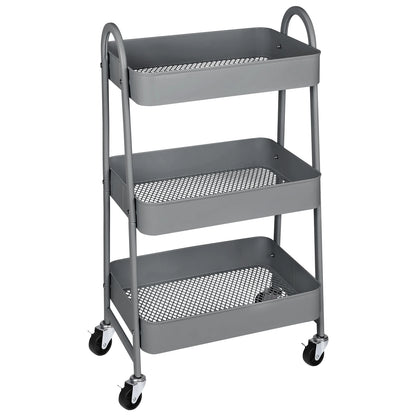 3-Tier Rolling Utility Cart – Heavy-Duty Storage Organizer Trolley with Wheels