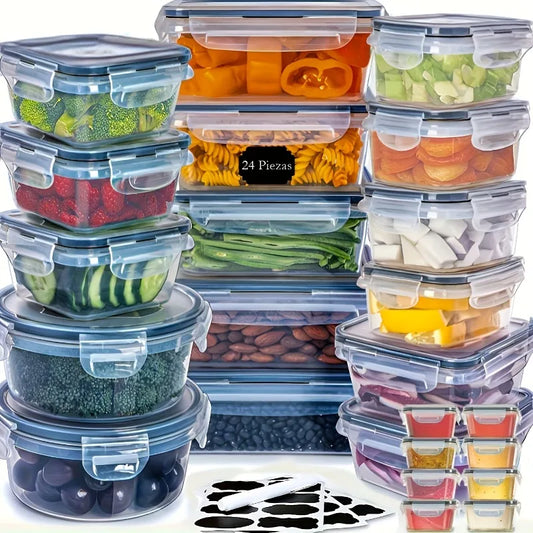 Airtight Food Storage Container Set – Plastic Meal Prep Containers with Lids 48Pcs