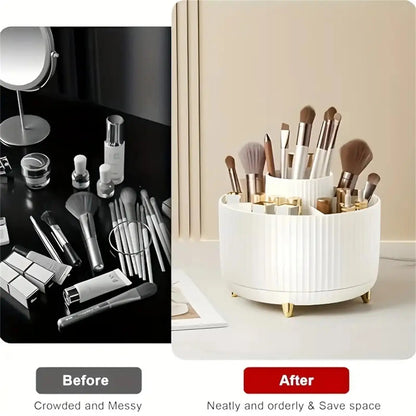 360° Rotating Makeup Brush Organizer Holder