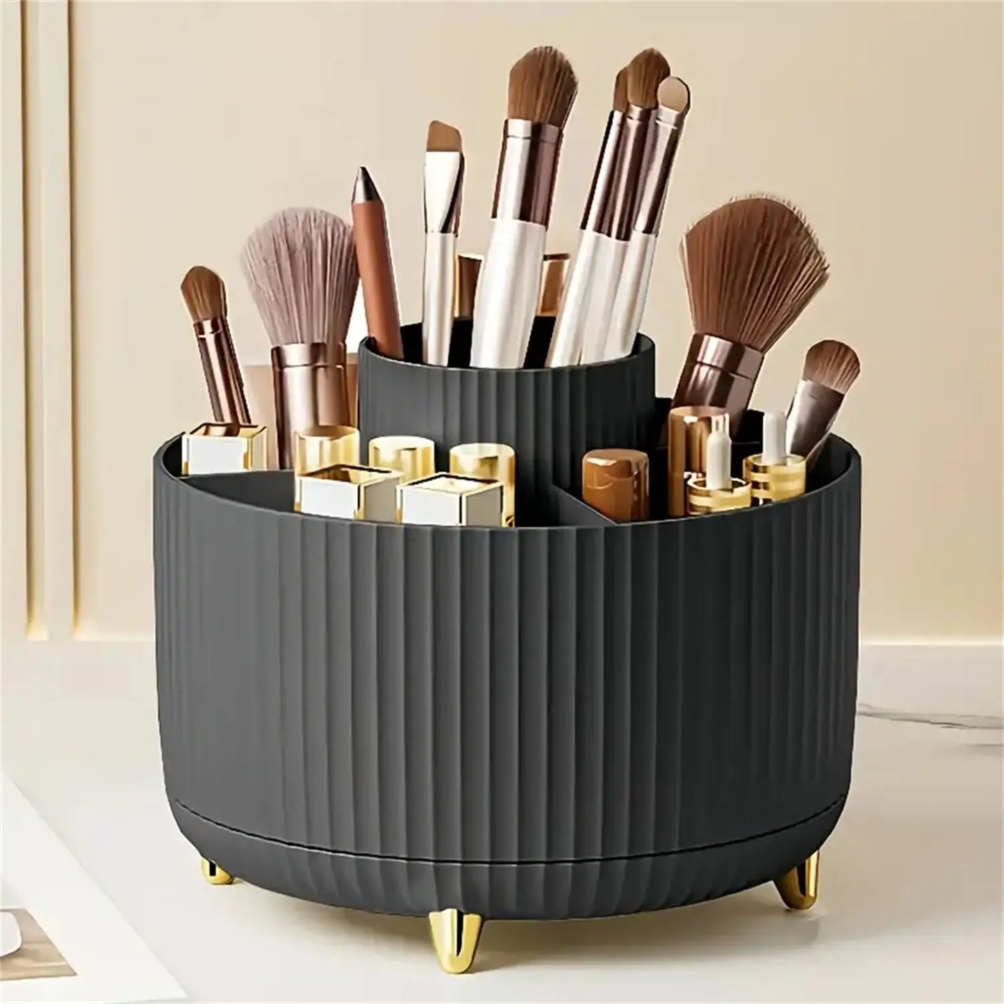 360° Rotating Makeup Brush Organizer Holder