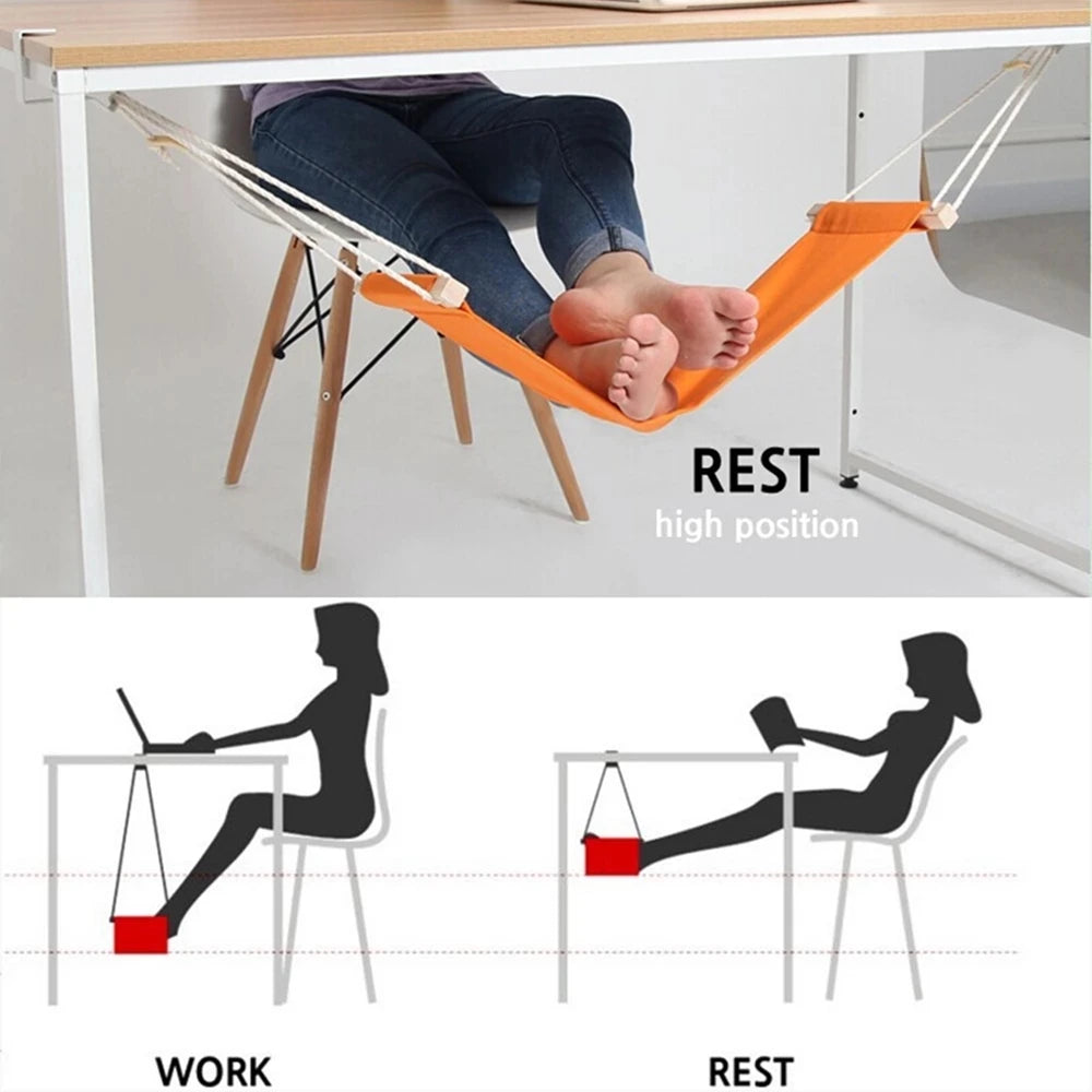 Ergonomic Under-Desk Foot Hammock - Adjustable Rest for Office & Home