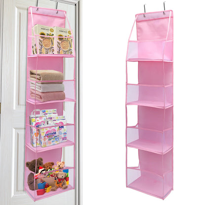 Over The Door Hanging Closet Organizer – Multi-Tier Foldable Storage Shelves