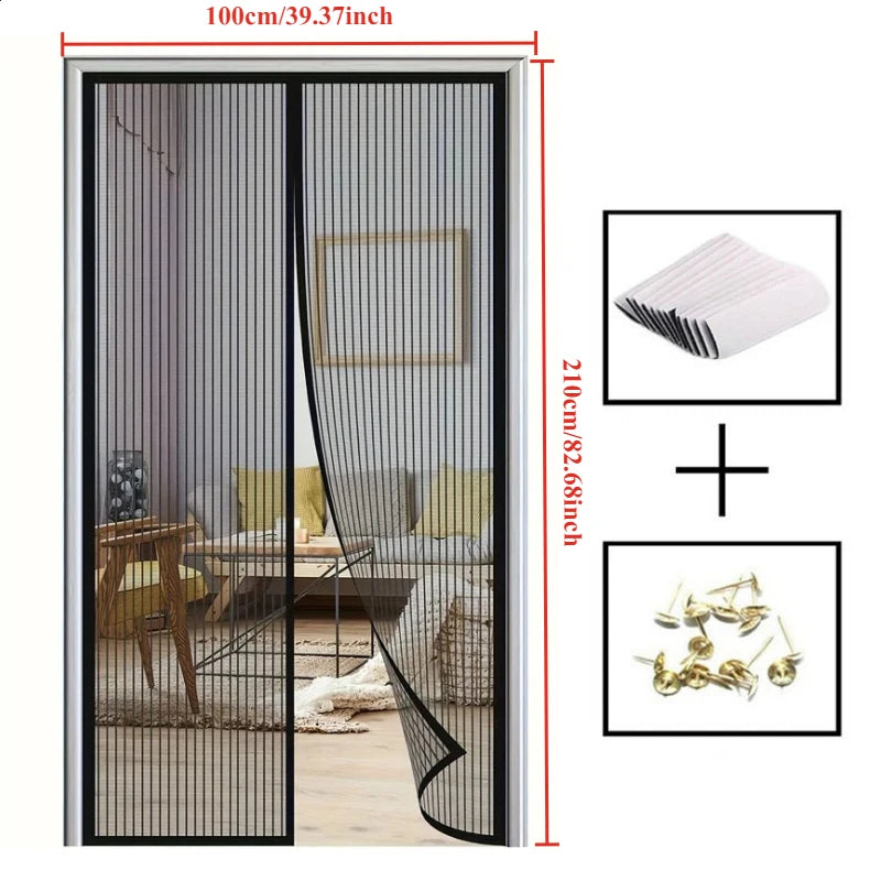 Self-Closing Anti-Insect Magnetic Door Curtain