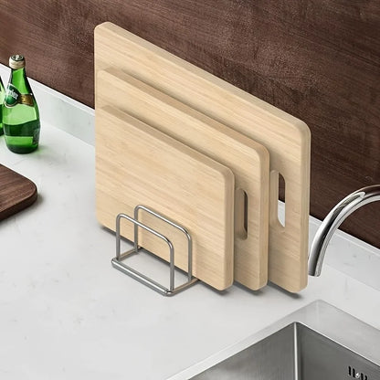 Space-Saving Cutting Board Holder – Under Cabinet & Countertop Organizer Rack