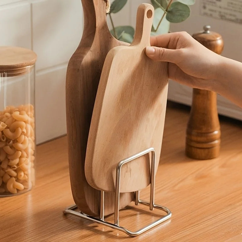 Space-Saving Cutting Board Holder – Under Cabinet & Countertop Organizer Rack