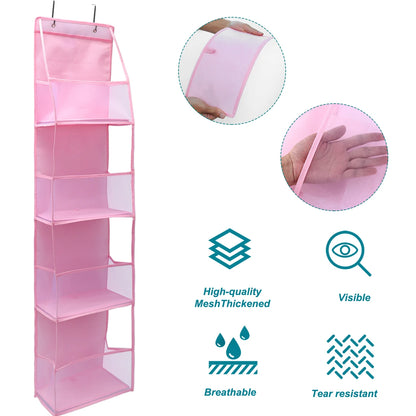 Over The Door Hanging Closet Organizer – Multi-Tier Foldable Storage Shelves