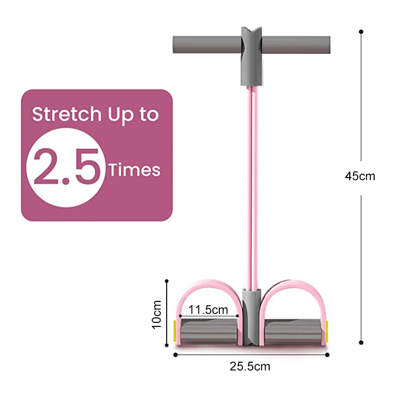 4-Tube Resistance Band Pedal Exerciser for Home Workout
