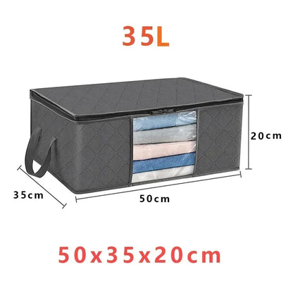 Foldable Clothes Storage Organizer Bag with Reinforced Handles