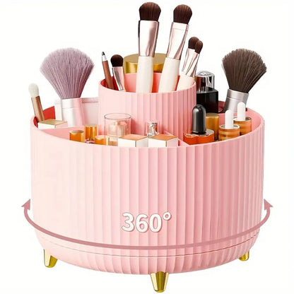 360° Rotating Makeup Brush Organizer Holder