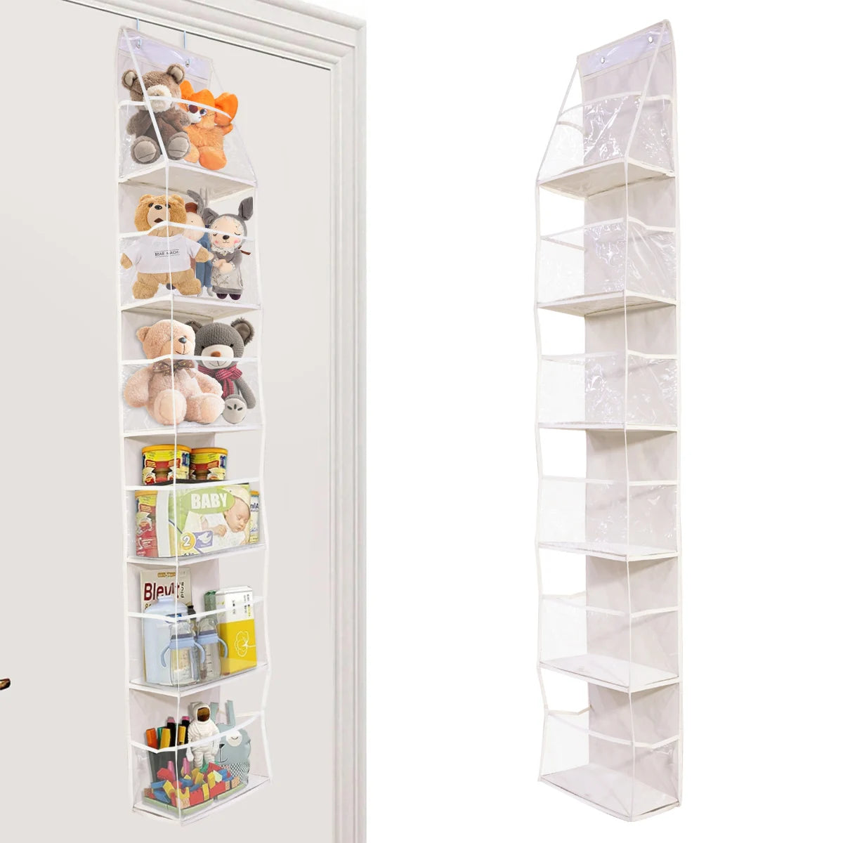 Over The Door Hanging Closet Organizer – Multi-Tier Foldable Storage Shelves