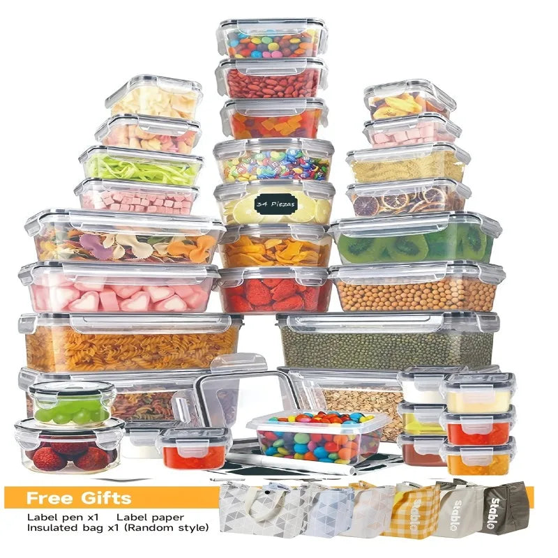 Airtight Food Storage Container Set – Plastic Meal Prep Containers with Lids 48Pcs