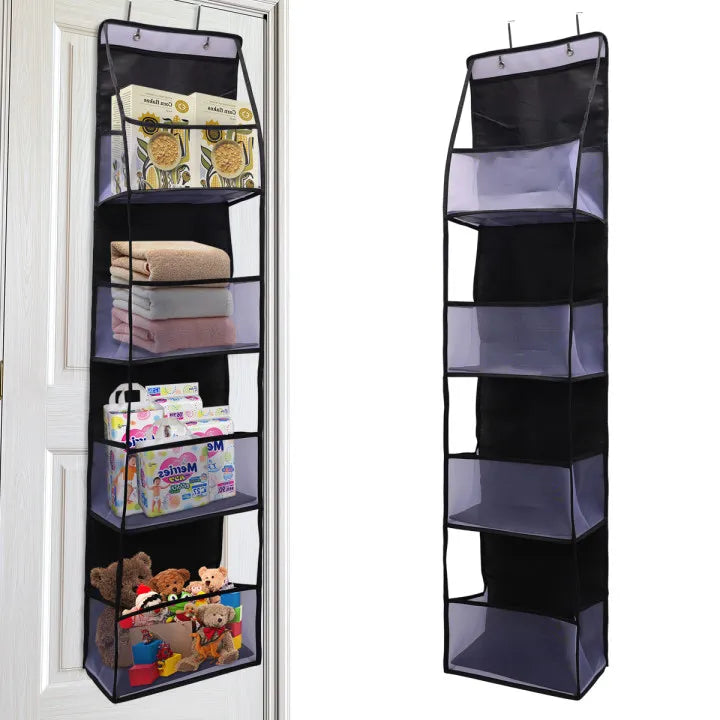 Over The Door Hanging Closet Organizer – Multi-Tier Foldable Storage Shelves