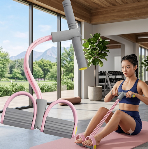 4-Tube Resistance Band Pedal Exerciser for Home Workout